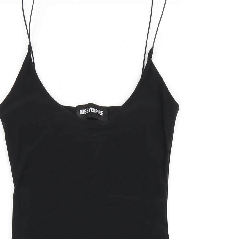 Missy Empire Womens Black Polyester Bodycon Size 8 Scoop Neck Pullover