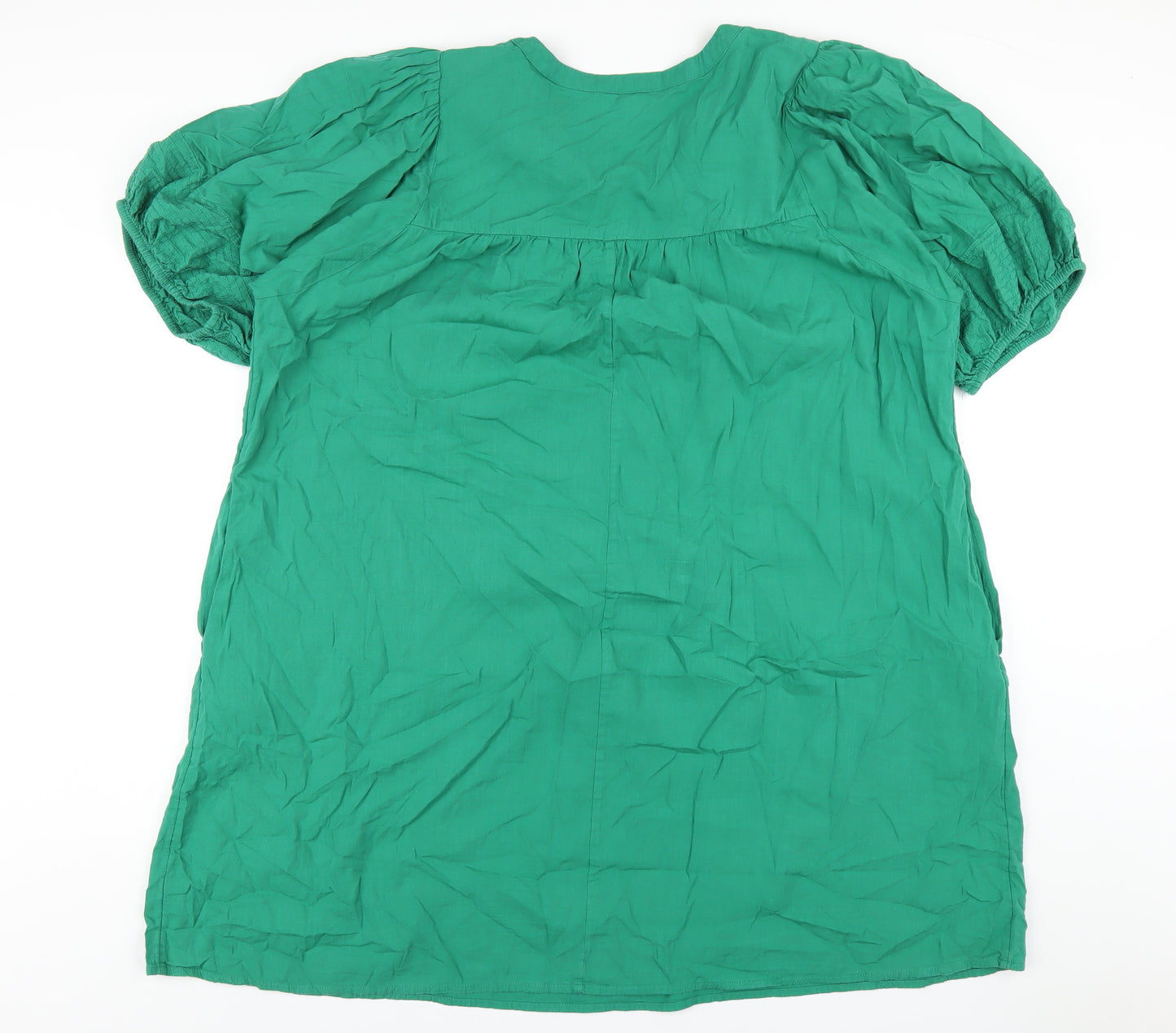 Knox Rose Womens Green Cotton A-Line Size 2XL V-Neck Pullover