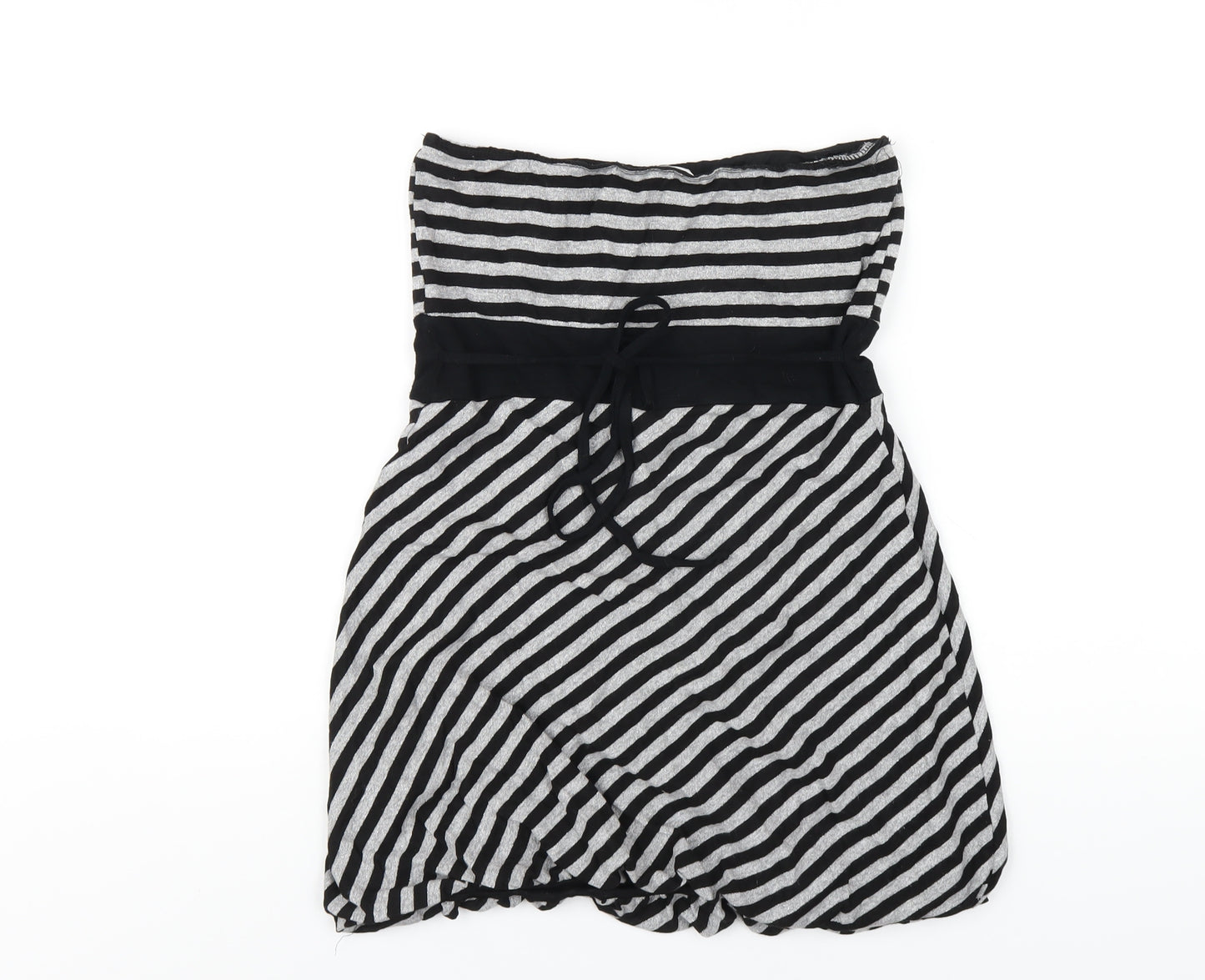New Look Womens Black Striped Viscose Basic T-Shirt Size 10 Sweetheart