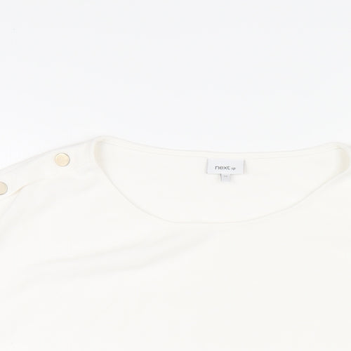 NEXT Womens White Polyester Basic T-Shirt Size 22 Round Neck