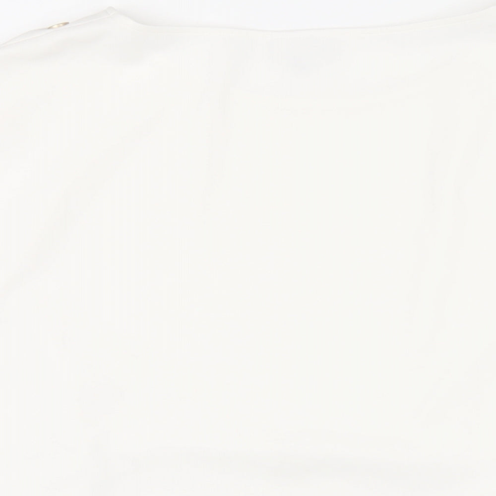 NEXT Womens White Polyester Basic T-Shirt Size 22 Round Neck