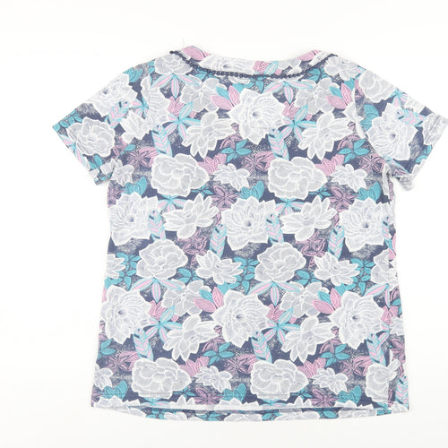 Bonmarché Womens Multicoloured Floral Polyester Basic T-Shirt Size 16 Round Neck