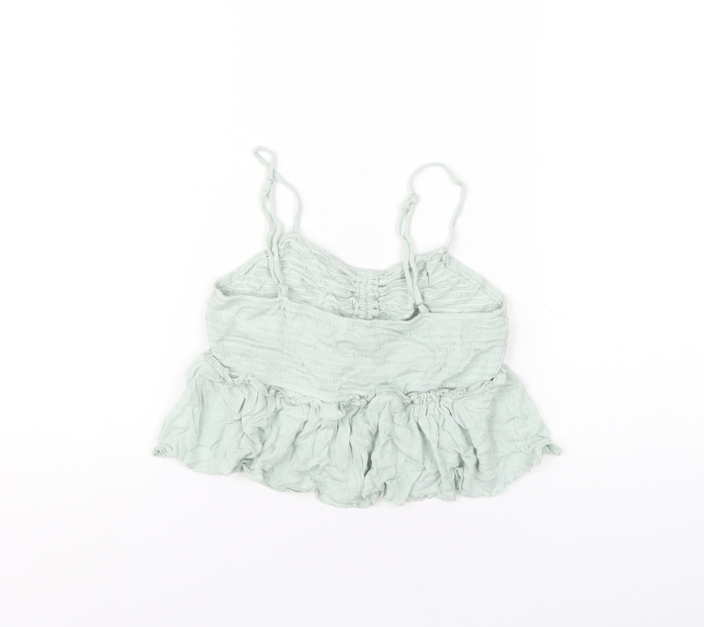 Simplee Womens Green Viscose Camisole T-Shirt Size M Round Neck