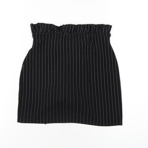 I SAW IT FIRST Womens Black Striped Polyester Mini Skirt Size 8