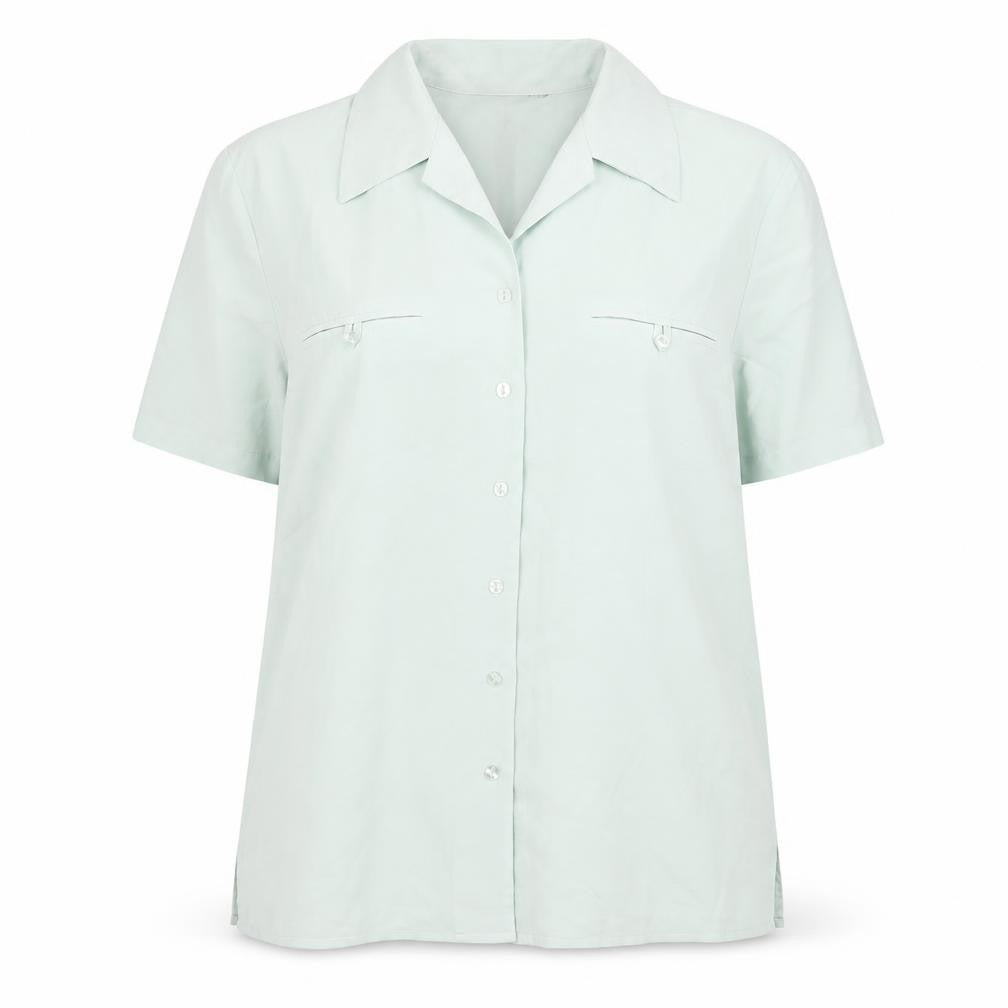Bonmarché Womens Green Polyester Basic Button-Up Size 14 Collared