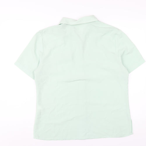 Bonmarché Womens Green Polyester Basic Button-Up Size 14 Collared