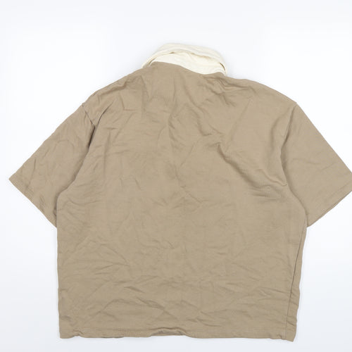 ASOS Womens Brown Cotton Pullover Sweatshirt Size M Button