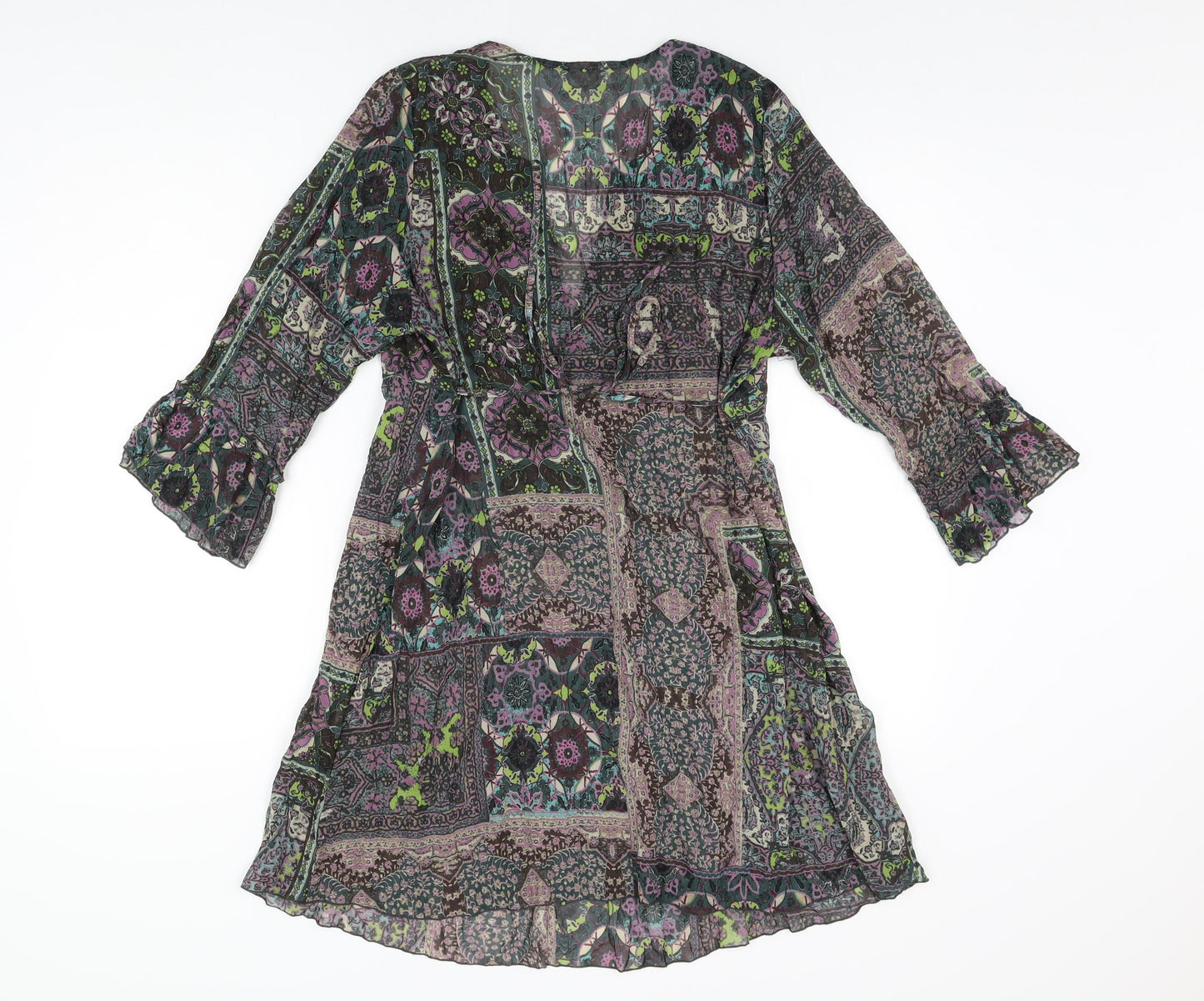 Wallis Womens Multicoloured Geometric Polyester A-Line Size M V-Neck Pullover