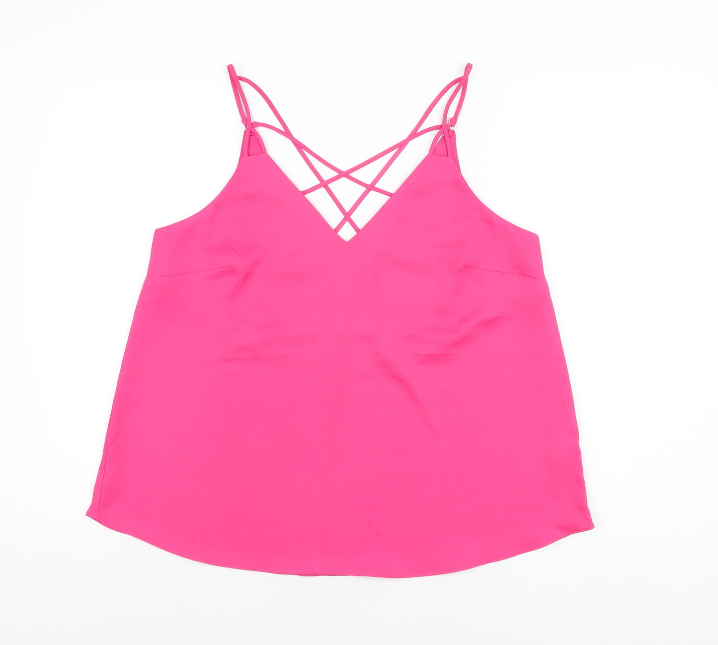 NEXT Womens Pink Polyester Camisole T-Shirt Size 14 V-Neck