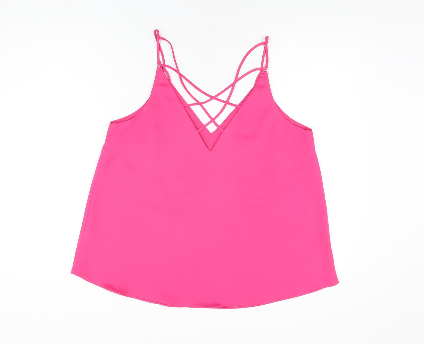 NEXT Womens Pink Polyester Camisole T-Shirt Size 14 V-Neck