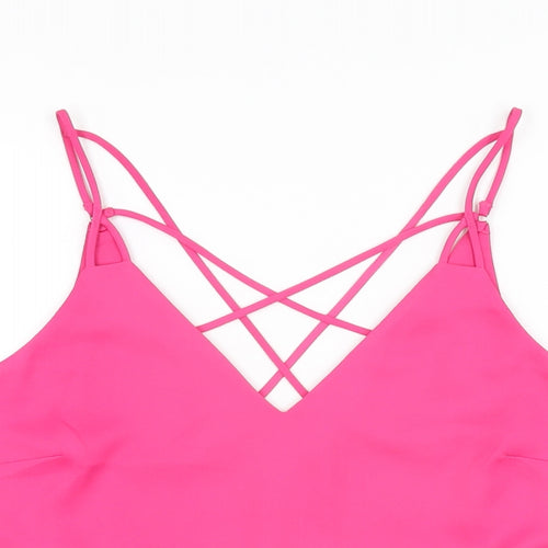NEXT Womens Pink Polyester Camisole T-Shirt Size 14 V-Neck