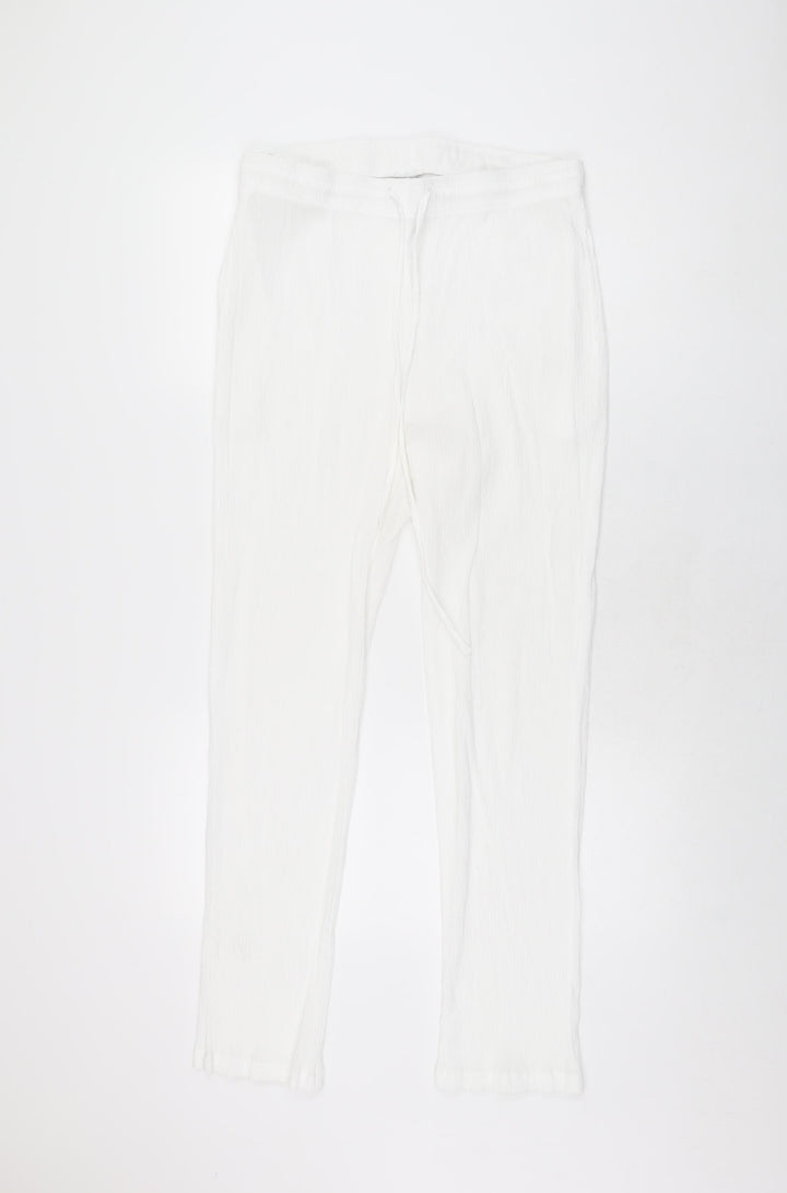 Damart Womens White Viscose Trousers Size 18 L29 in Regular Drawstring