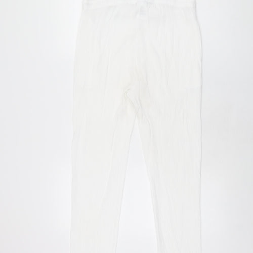 Damart Womens White Viscose Trousers Size 18 L29 in Regular Drawstring