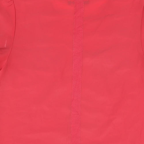 Oasis Womens Red Polyester Basic T-Shirt Size 12 Round Neck