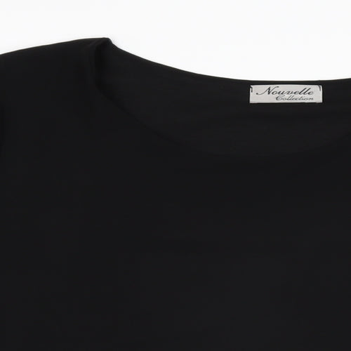 Nouvelle Womens Black Polyester Basic Blouse Size 16 Scoop Neck