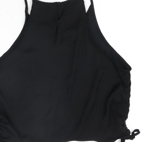 Zara Womens Black Polyester Basic T-Shirt Size M Round Neck