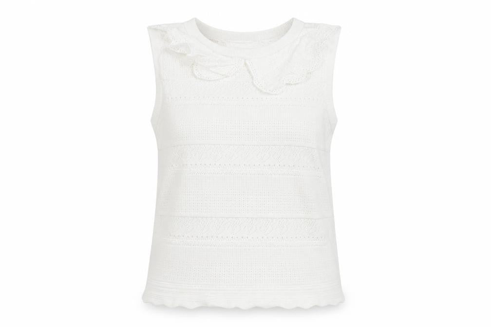 Front view of Apricot women’s white viscose basic t-shirt, size UK 10, round neck