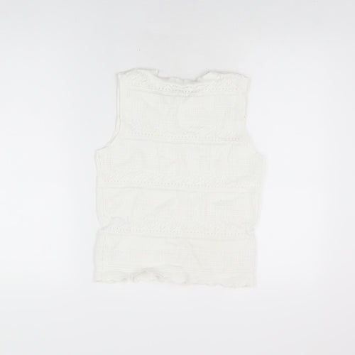 Apricot Womens White Viscose Basic T-Shirt Size 10 Round Neck