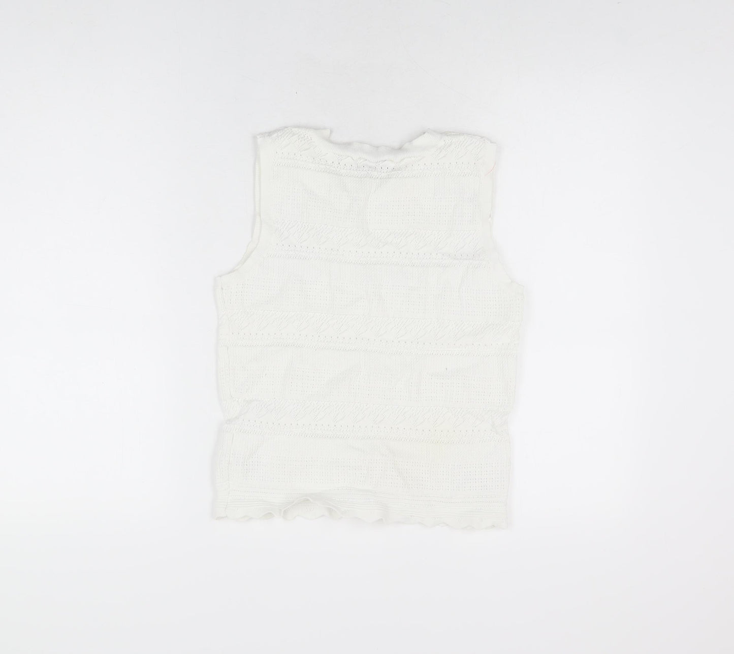 Apricot Womens White Viscose Basic T-Shirt Size 10 Round Neck