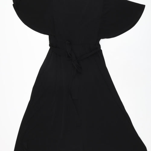 Joanna Hope Womens Black Polyester A-Line Size 12 V-Neck Pullover