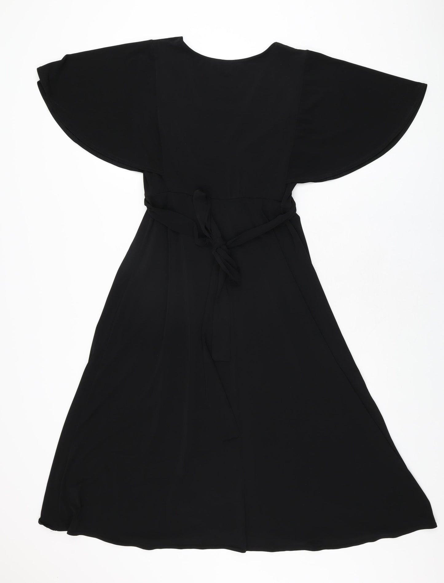 Joanna Hope Womens Black Polyester A-Line Size 12 V-Neck Pullover