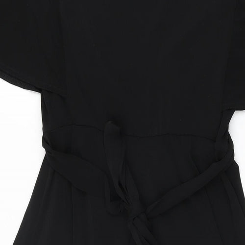 Joanna Hope Womens Black Polyester A-Line Size 12 V-Neck Pullover