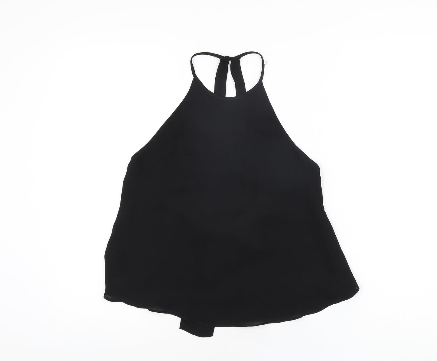 Zara Womens Black Polyester Basic T-Shirt Size XS Round Neck