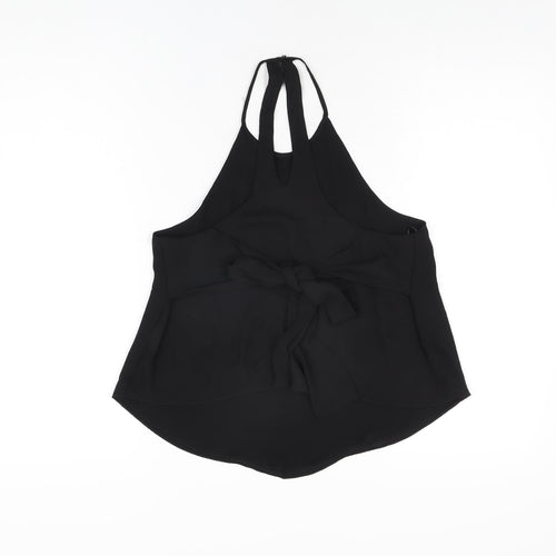 Zara Womens Black Polyester Basic T-Shirt Size XS Round Neck