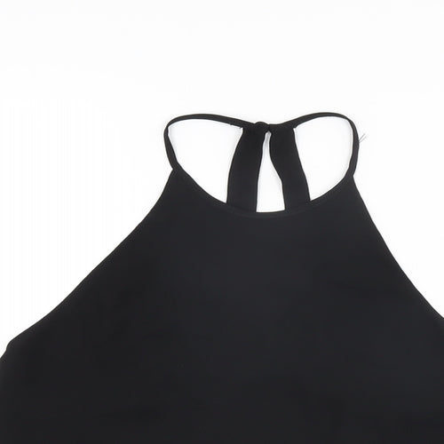 Zara Womens Black Polyester Basic T-Shirt Size XS Round Neck