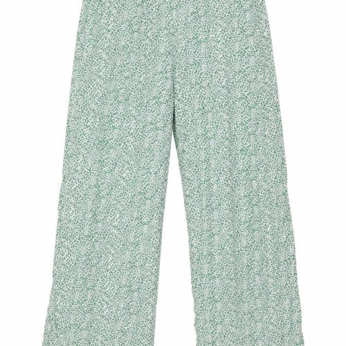 ICHI Womens Green Geometric Viscose Trousers Size S L28 in Regular