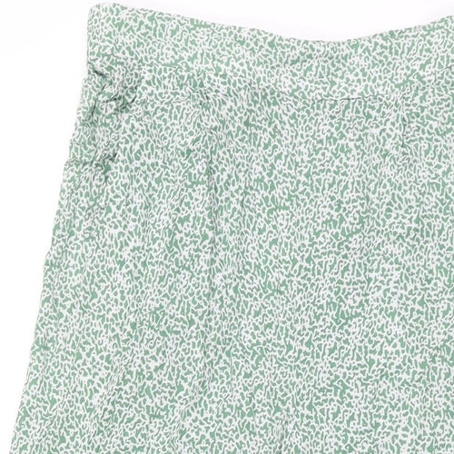ICHI Womens Green Geometric Viscose Trousers Size S L28 in Regular