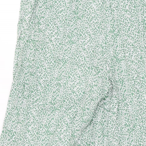ICHI Womens Green Geometric Viscose Trousers Size S L28 in Regular