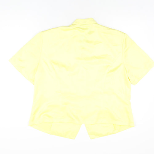 Roman Womens Yellow Polyester Basic T-Shirt Size 20 V-Neck