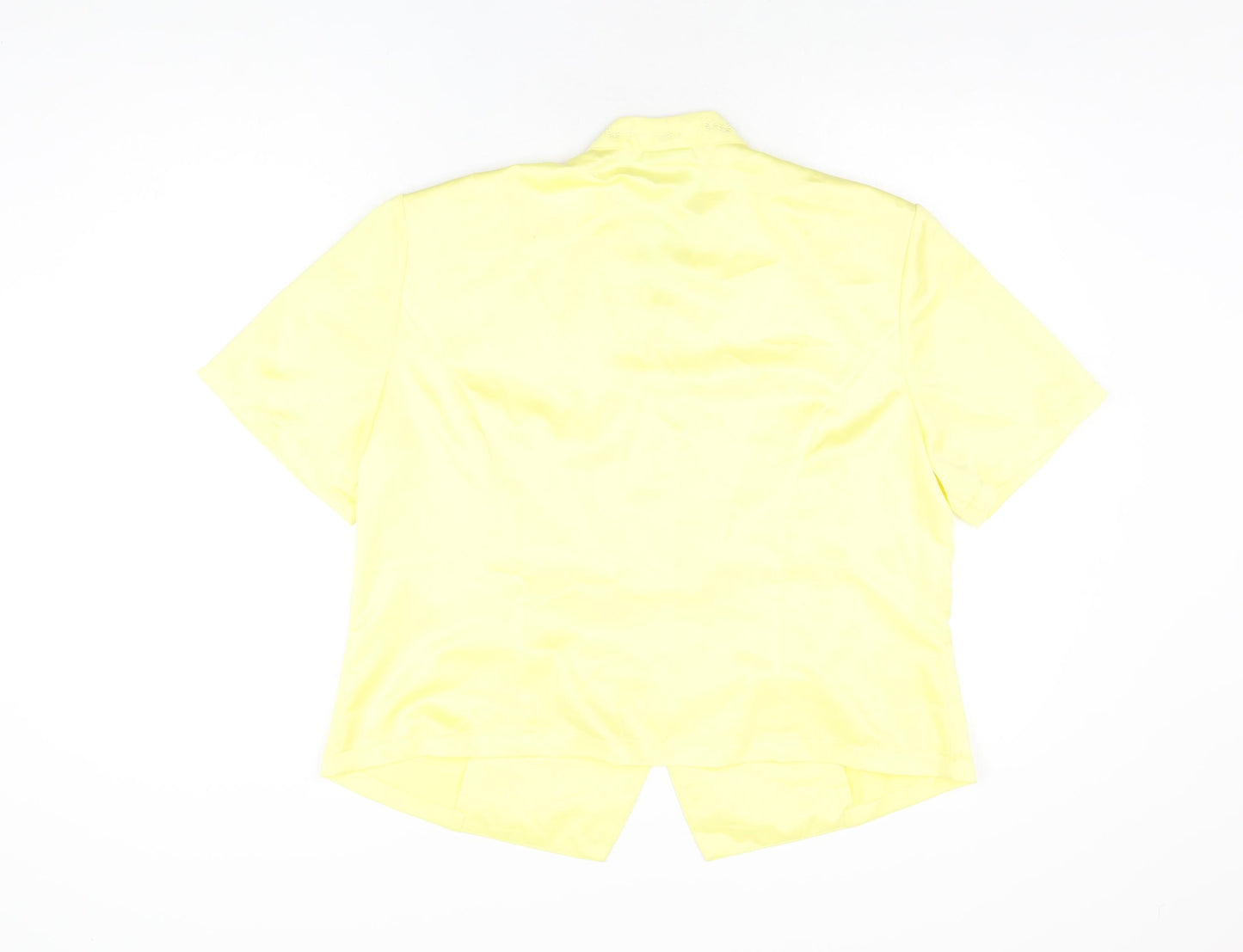 Roman Womens Yellow Polyester Basic T-Shirt Size 20 V-Neck