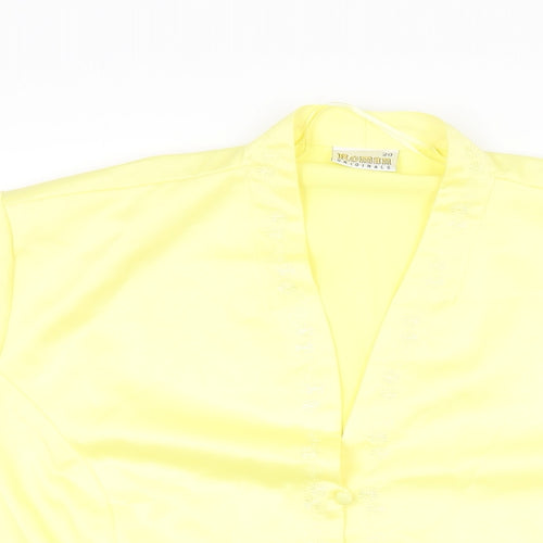 Roman Womens Yellow Polyester Basic T-Shirt Size 20 V-Neck