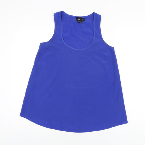 ASOS Womens Blue Polyester Basic T-Shirt Size 8 Scoop Neck