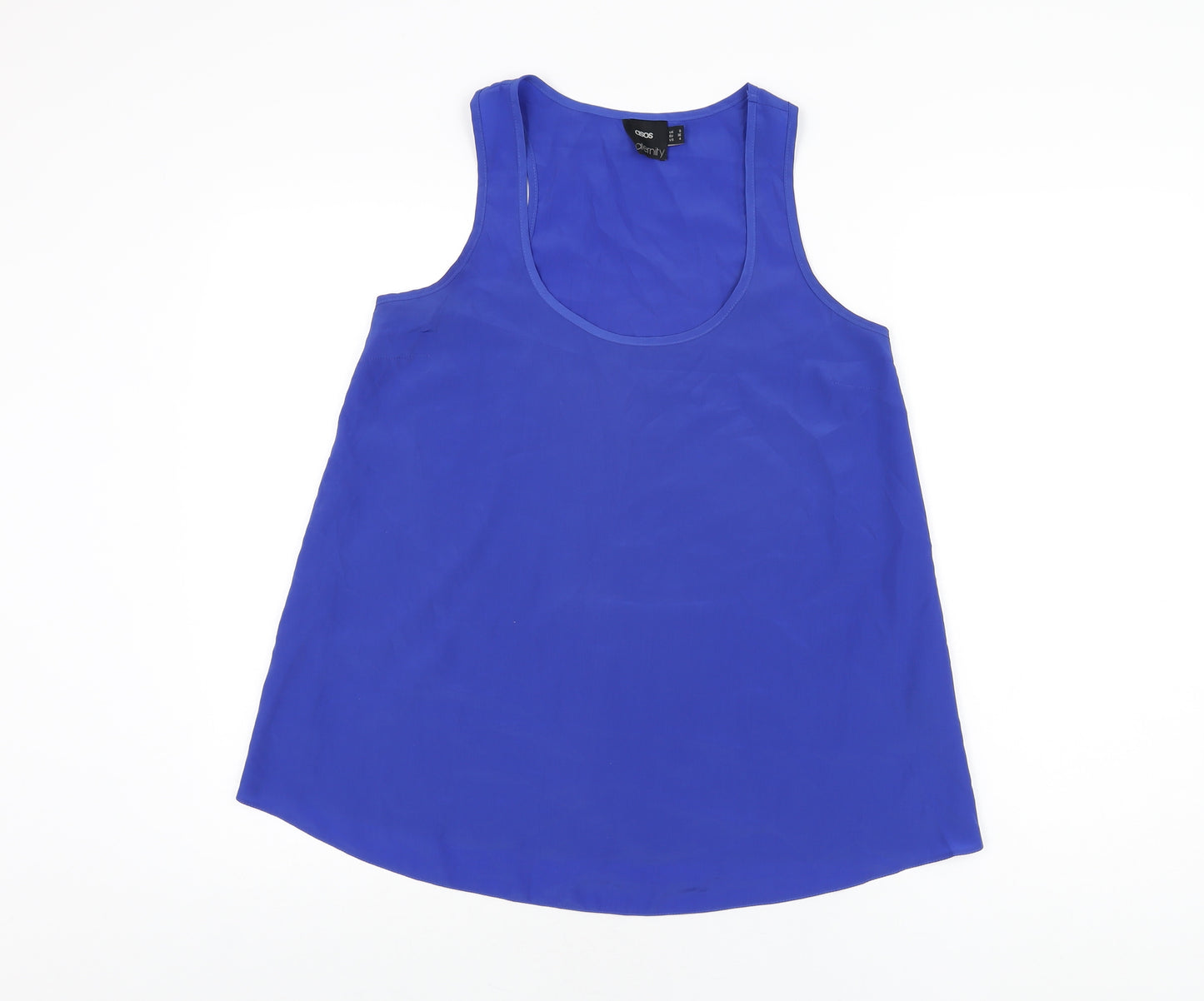 ASOS Womens Blue Polyester Basic T-Shirt Size 8 Scoop Neck