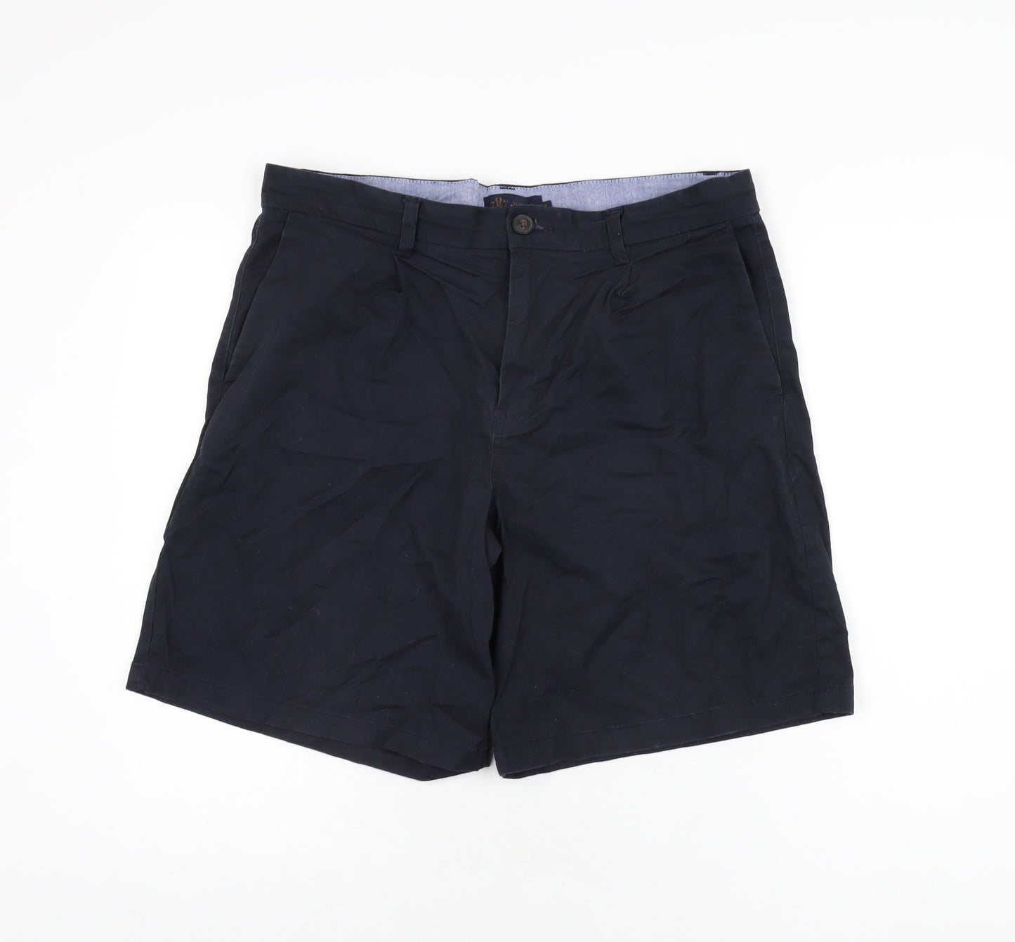 NEXT Mens Blue Cotton Chino Shorts Size 34 in L8 in Regular Zip