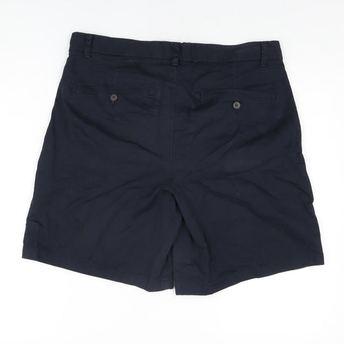 NEXT Mens Blue Cotton Chino Shorts Size 34 in L8 in Regular Zip