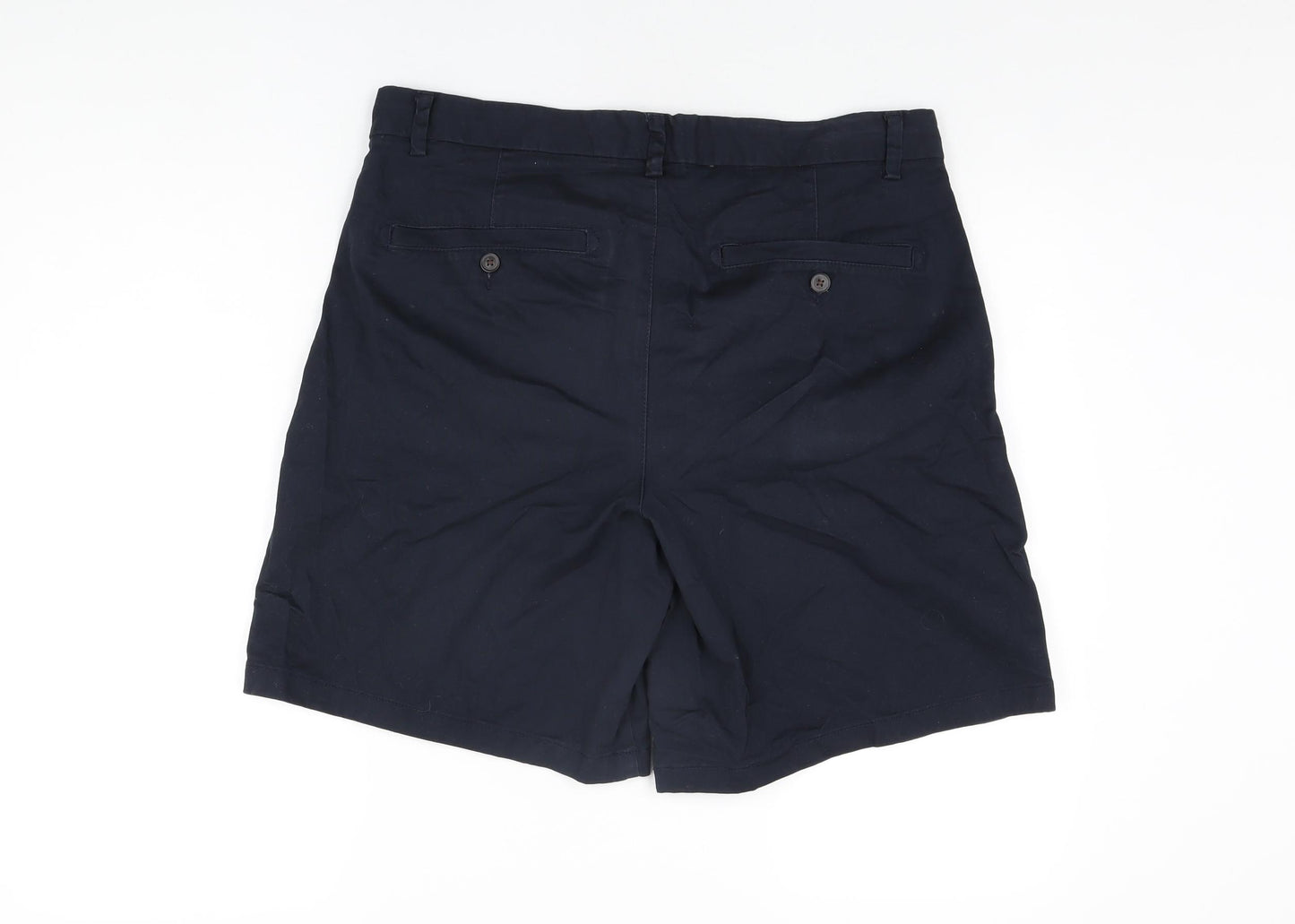 NEXT Mens Blue Cotton Chino Shorts Size 34 in L8 in Regular Zip