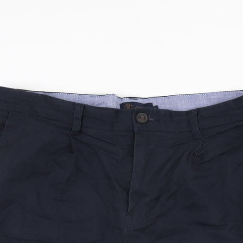 NEXT Mens Blue Cotton Chino Shorts Size 34 in L8 in Regular Zip