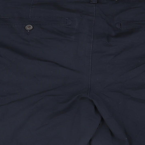 NEXT Mens Blue Cotton Chino Shorts Size 34 in L8 in Regular Zip