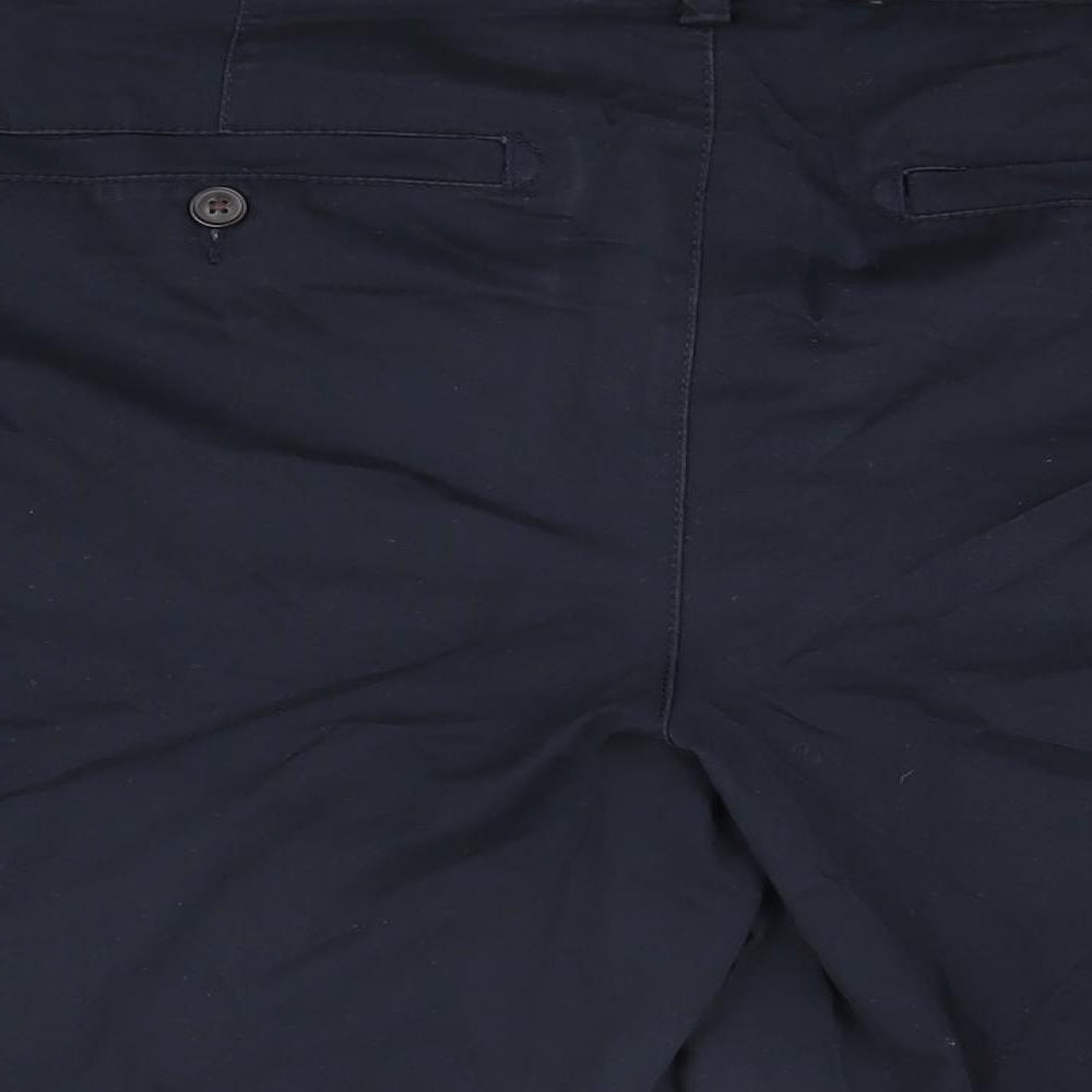 NEXT Mens Blue Cotton Chino Shorts Size 34 in L8 in Regular Zip