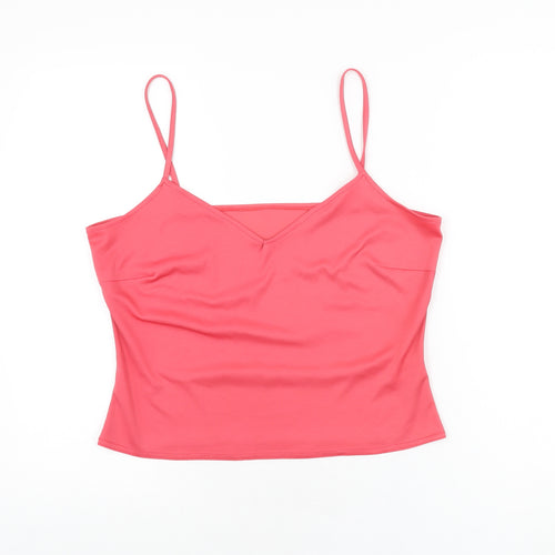 Wallis Womens Pink Polyester Camisole T-Shirt Size 14 V-Neck