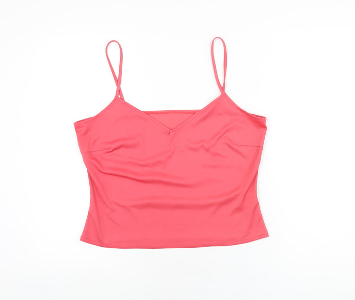 Wallis Womens Pink Polyester Camisole T-Shirt Size 14 V-Neck