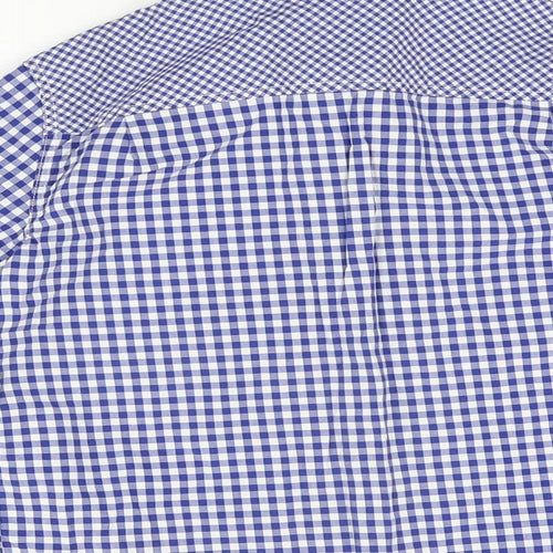 Crew Clothing Boys Blue Gingham Cotton Basic Button-Up Size 8-9 Years Collared Button