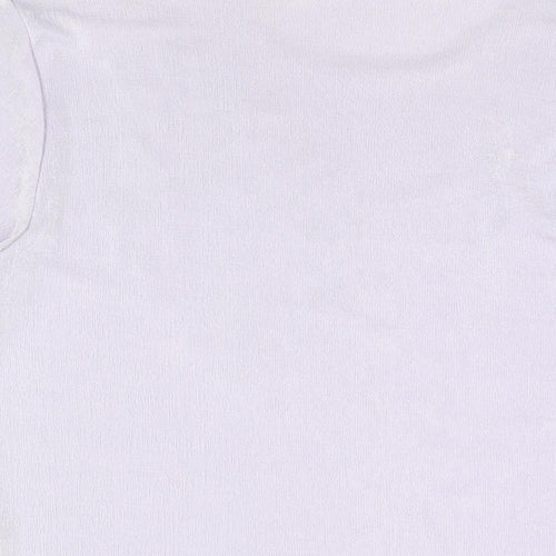 Pure & Natural Womens Purple Floral Polyester Basic T-Shirt Size 14 Round Neck
