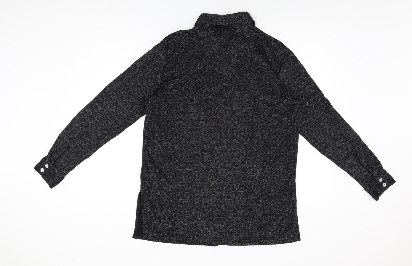 Modern Classics Womens Black Polyamide Basic Button-Up Size 16 Collared
