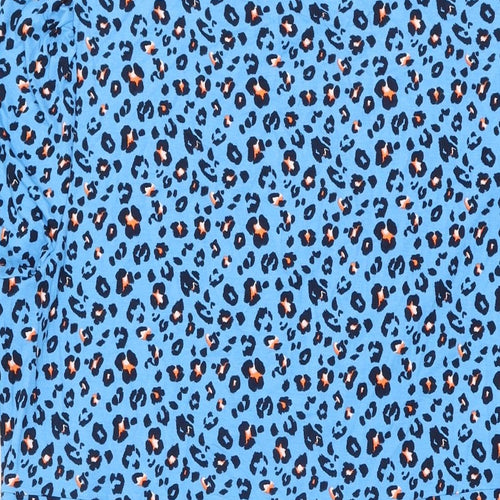 Marks and Spencer Womens Blue Animal Print Viscose Shift Size 18 Round Neck Pullover