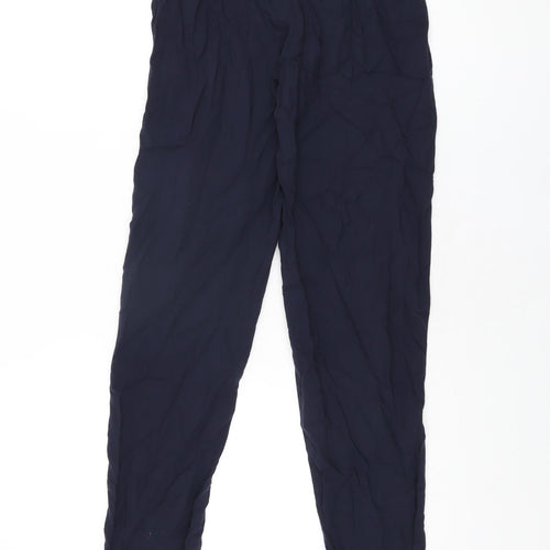 H&M Womens Blue Viscose Trousers Size 4 L28.5 in Regular
